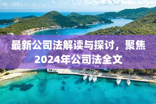 最新公司法解讀與探討，聚焦2024年公司法全文