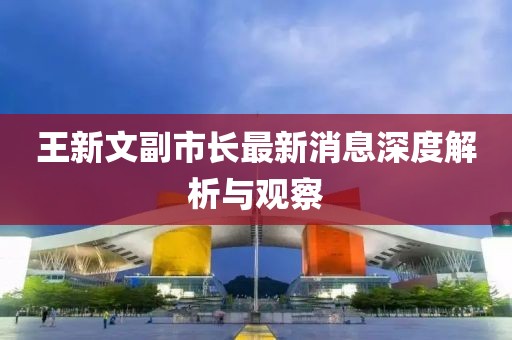 王新文副市長最新消息深度解析與觀察