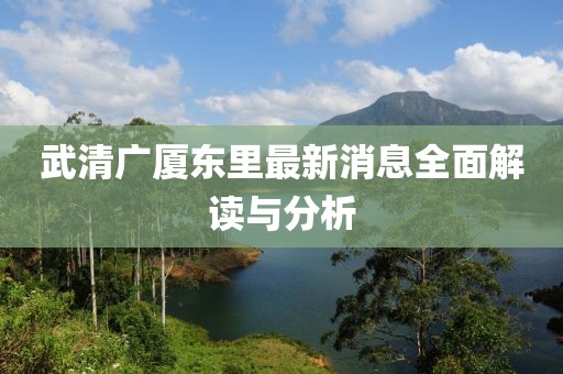 武清廣廈東里最新消息全面解讀與分析