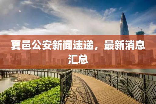 夏邑公安新聞速遞，最新消息匯總