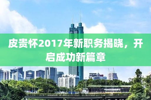 皮貴懷2017年新職務(wù)揭曉，開(kāi)啟成功新篇章
