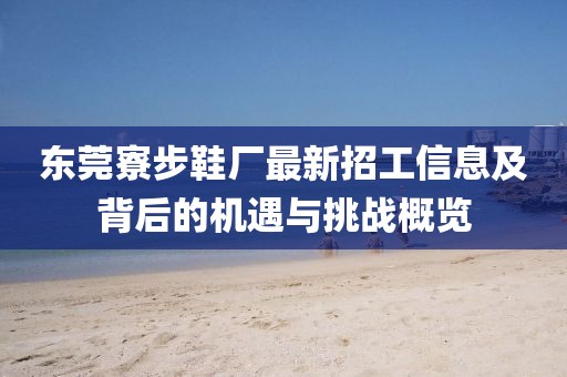 東莞寮步鞋廠最新招工信息及背后的機遇與挑戰(zhàn)概覽