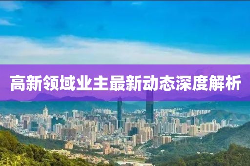 高新領(lǐng)域業(yè)主最新動態(tài)深度解析