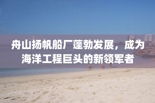 舟山揚帆船廠蓬勃發(fā)展，成為海洋工程巨頭的新領(lǐng)軍者