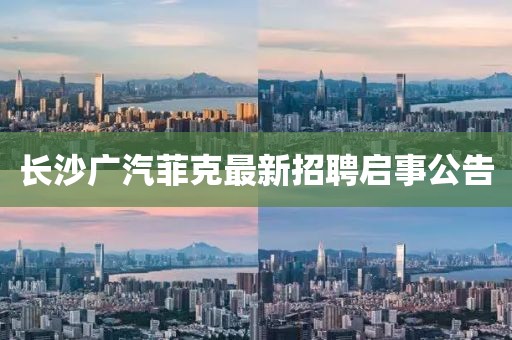 長(zhǎng)沙廣汽菲克最新招聘啟事公告