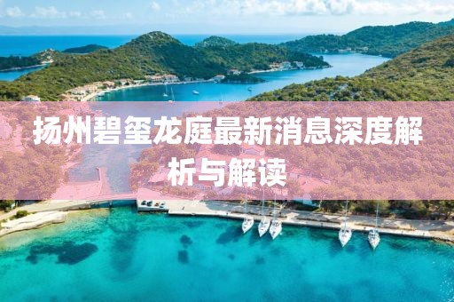 揚州碧璽龍庭最新消息深度解析與解讀