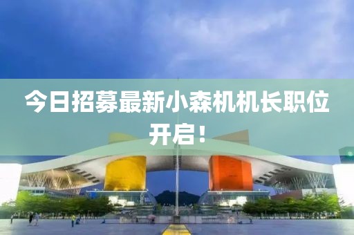 今日招募最新小森機(jī)機(jī)長(zhǎng)職位開(kāi)啟！
