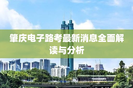 肇慶電子路考最新消息全面解讀與分析
