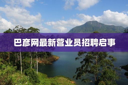 巴彥網(wǎng)最新營(yíng)業(yè)員招聘啟事