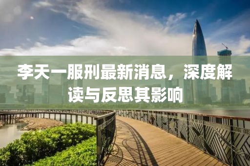 李天一服刑最新消息，深度解讀與反思其影響