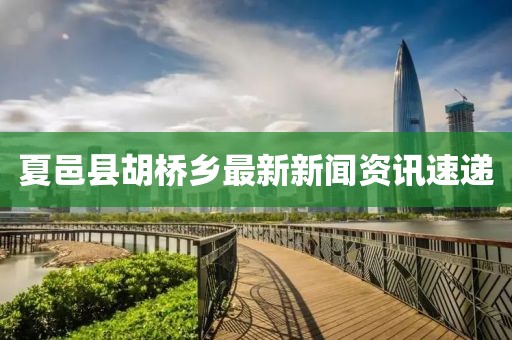 夏邑縣胡橋鄉(xiāng)最新新聞資訊速遞