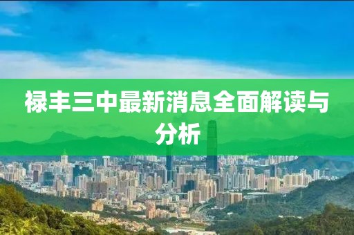 祿豐三中最新消息全面解讀與分析