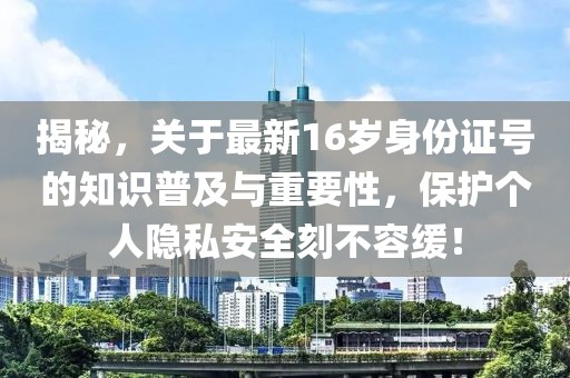 揭秘，關(guān)于最新16歲身份證號(hào)的知識(shí)普及與重要性，保護(hù)個(gè)人隱私安全刻不容緩！