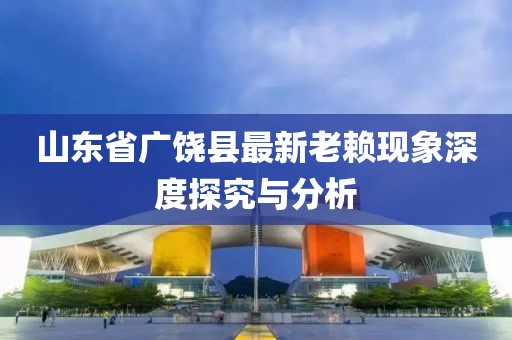 山東省廣饒縣最新老賴現(xiàn)象深度探究與分析