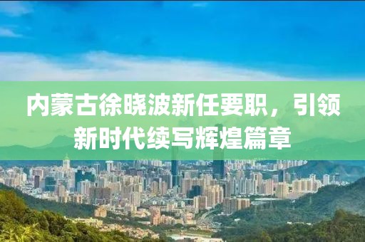 內(nèi)蒙古徐曉波新任要職，引領(lǐng)新時(shí)代續(xù)寫(xiě)輝煌篇章