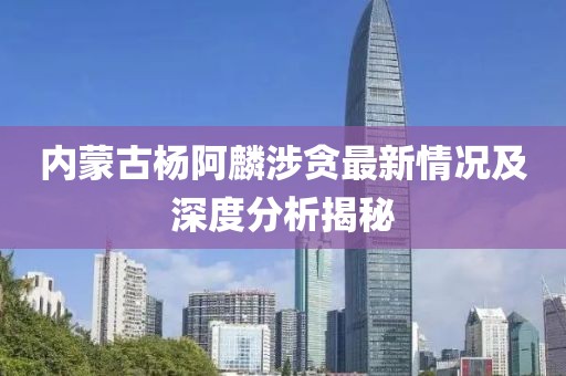 內蒙古楊阿麟涉貪最新情況及深度分析揭秘