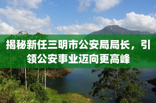 揭秘新任三明市公安局局長，引領(lǐng)公安事業(yè)邁向更高峰
