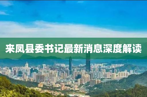 來鳳縣委書記最新消息深度解讀