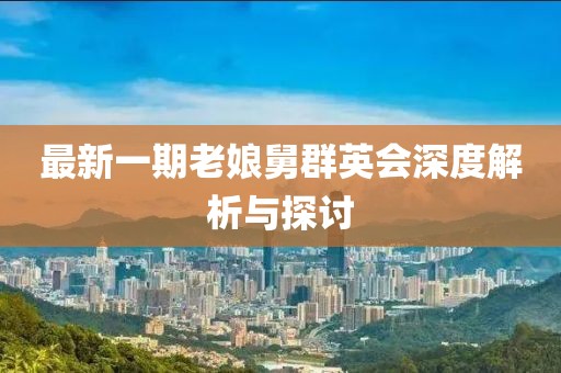 最新一期老娘舅群英會(huì)深度解析與探討