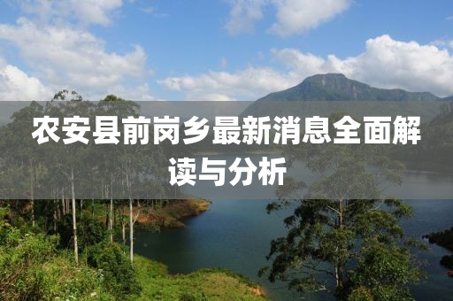 農(nóng)安縣前崗鄉(xiāng)最新消息全面解讀與分析