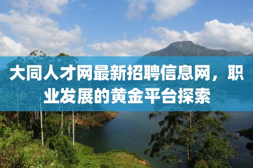 大同人才網(wǎng)最新招聘信息網(wǎng)，職業(yè)發(fā)展的黃金平臺探索