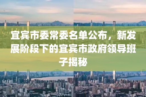 宜賓市委常委名單公布，新發(fā)展階段下的宜賓市政府領(lǐng)導(dǎo)班子揭秘