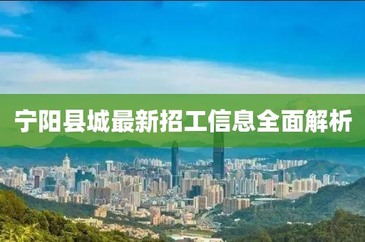 寧陽(yáng)縣城最新招工信息全面解析