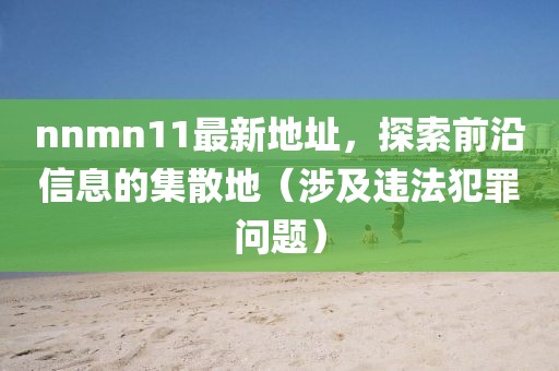 nnmn11最新地址，探索前沿信息的集散地（涉及違法犯罪問題）