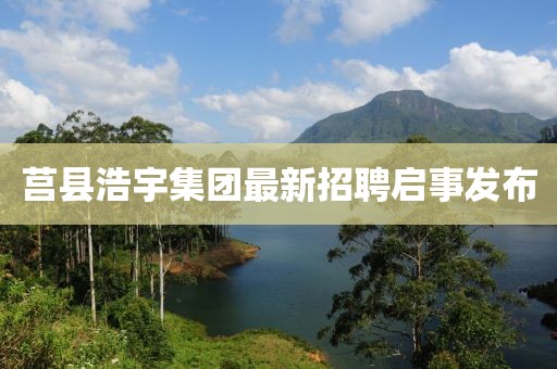 莒縣浩宇集團最新招聘啟事發(fā)布