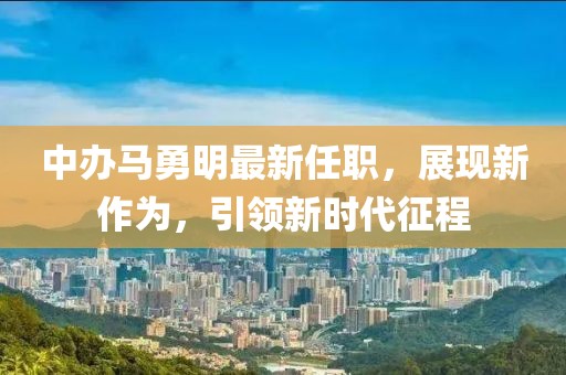 中辦馬勇明最新任職，展現(xiàn)新作為，引領新時代征程
