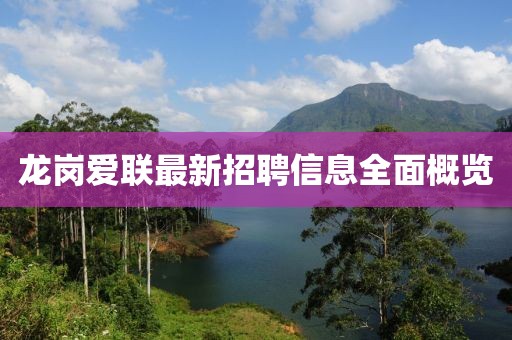 龍崗愛聯(lián)最新招聘信息全面概覽