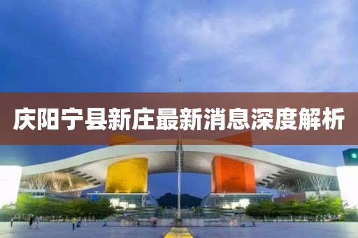 慶陽寧縣新莊最新消息深度解析