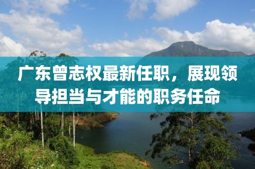 廣東曾志權最新任職，展現(xiàn)領導擔當與才能的職務任命