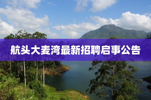 航頭大麥灣最新招聘啟事公告