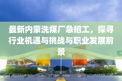 最新內(nèi)蒙洗煤廠急招工，探尋行業(yè)機(jī)遇與挑戰(zhàn)與職業(yè)發(fā)展前景