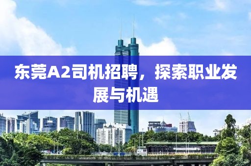 東莞A2司機(jī)招聘，探索職業(yè)發(fā)展與機(jī)遇