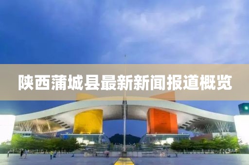 陜西蒲城縣最新新聞報(bào)道概覽