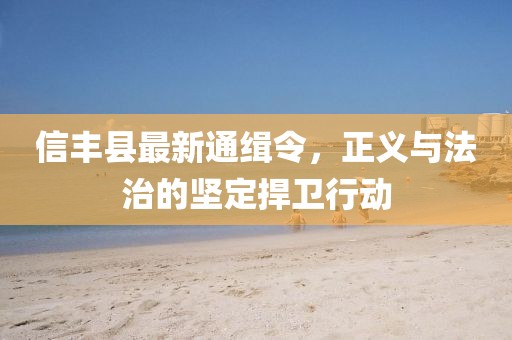 信豐縣最新通緝令，正義與法治的堅(jiān)定捍衛(wèi)行動