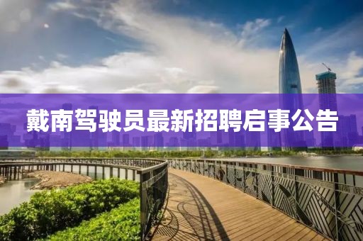 戴南駕駛員最新招聘啟事公告