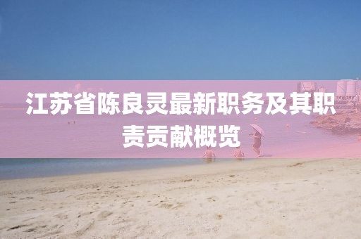 江蘇省陳良靈最新職務(wù)及其職責貢獻概覽