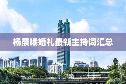 楊晨曦婚禮最新主持詞匯總