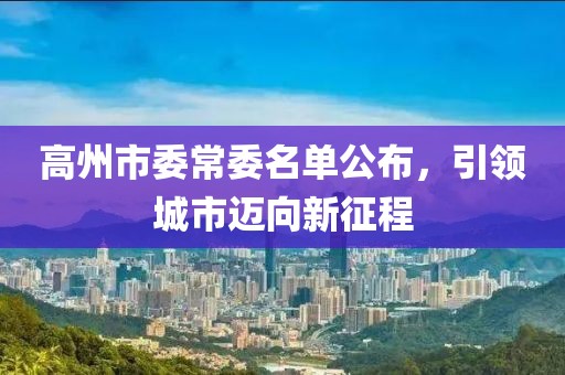 高州市委常委名單公布，引領(lǐng)城市邁向新征程